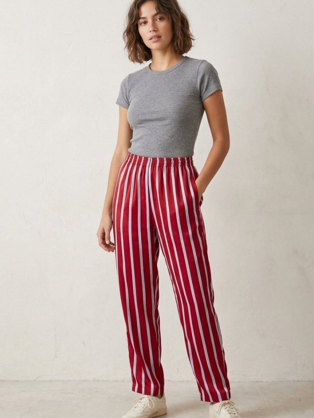 Sweet Baby Jamie Carnival Red Striped Satin Trousers Pull-On Pants | Size 4